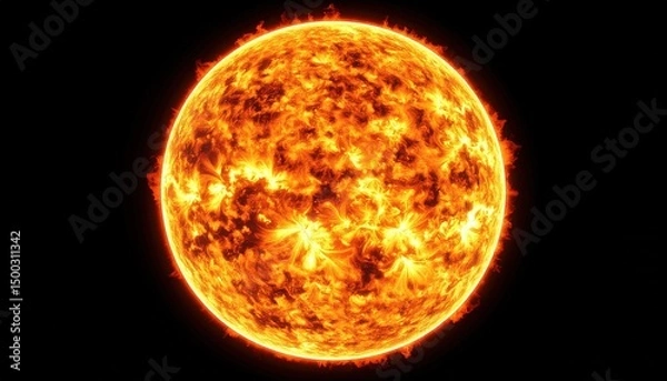 Obraz Fiery Sun with Space Background.