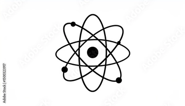 Fototapeta Atom Structure with Science Symbol.