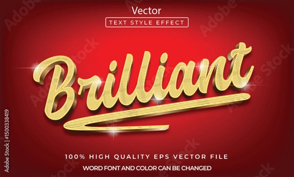 Fototapeta Brilliant editable text effect 3d style