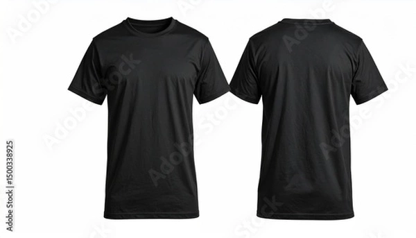 Fototapeta Black Tshirt Mockup with Front  Back.