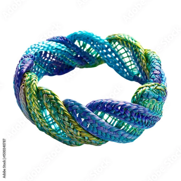 Fototapeta Artistic Woven Bracelet with Free Form Patterns in Glass Isolated on Transparent Background