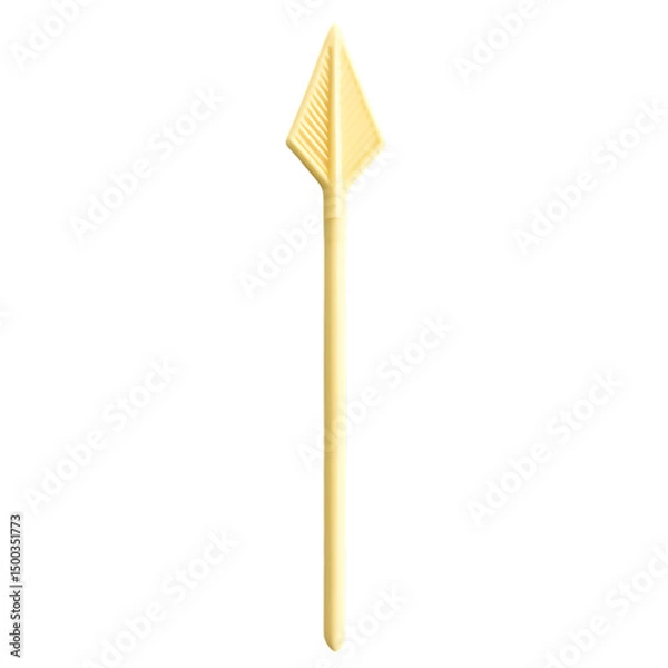 Obraz Minimalistic Arrow with Soft Gradients in Pastel Yellow Isolated on Transparent Background
