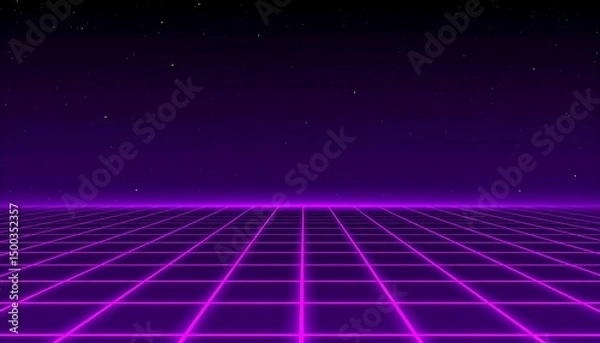 Obraz Retro Grid Night Sky Background.