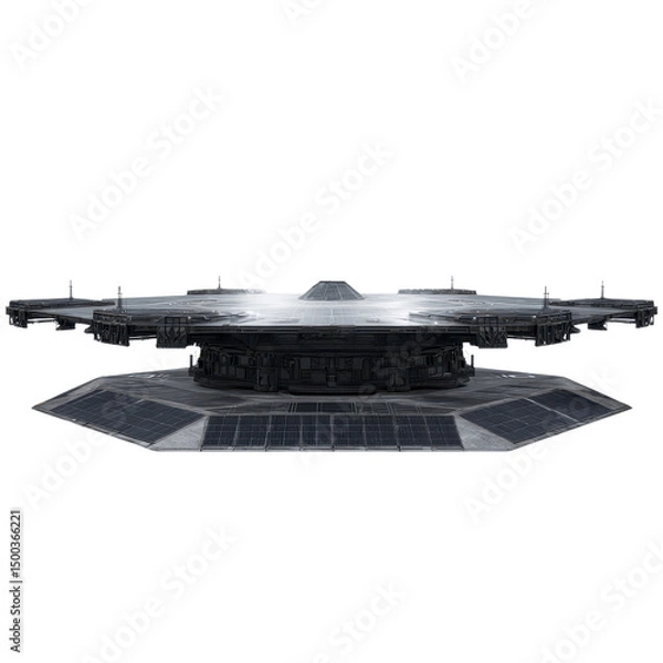 Fototapeta Futuristic Space Station Landing Pad Sci-Fi Megastructure Design