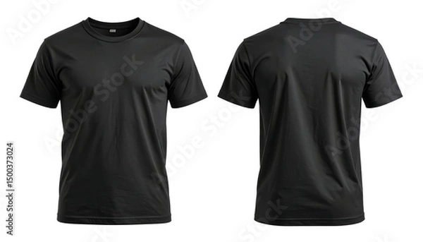 Fototapeta Black TShirt Mockup with Front  Back.