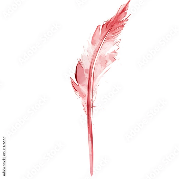 Fototapeta Artistic Arrow with Dynamic Motion in Soft Blush Rose Isolated on Transparent Background