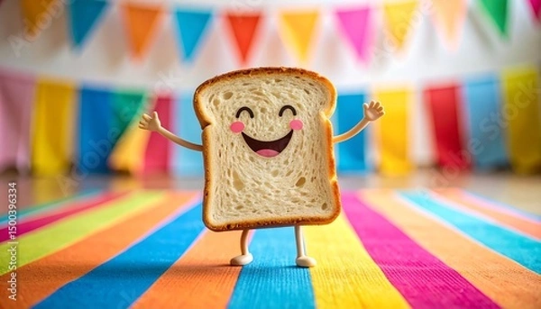 Fototapeta Happy Bread Slice Party Decor.
