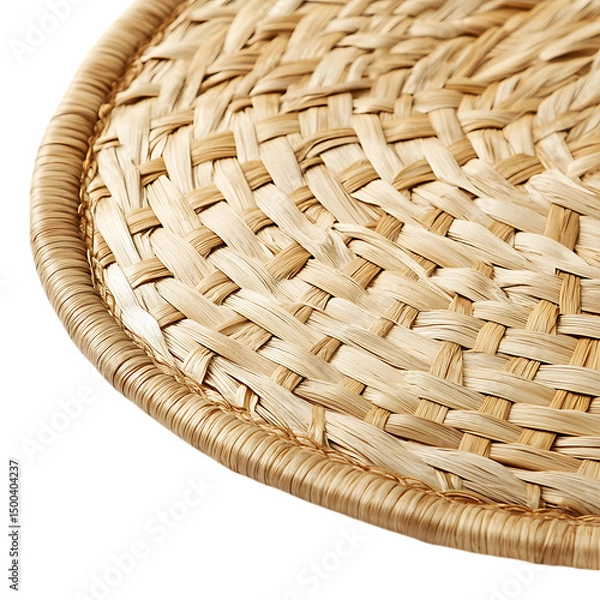Obraz Elegant Minimalist Eco Straw Mat with a Refined Wov Isolated on Transparent Background