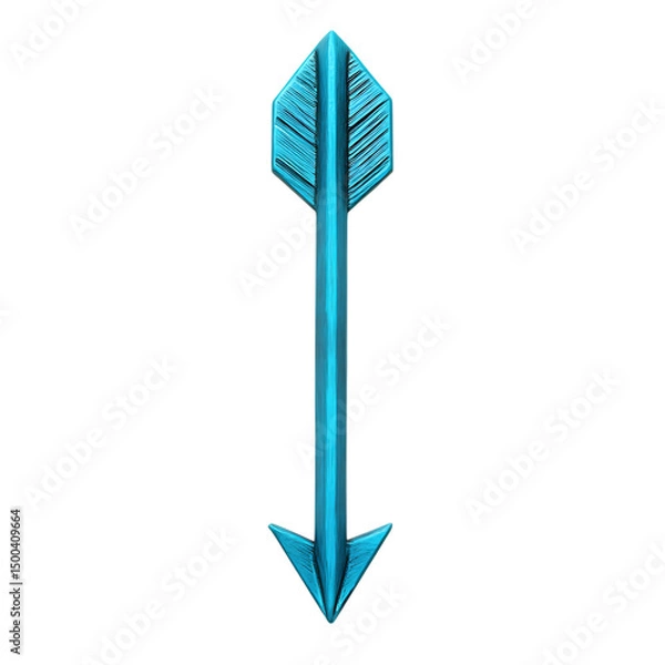 Obraz Bold Arrow with Geometric Precision in Lively Turquoise Isolated on Transparent Background