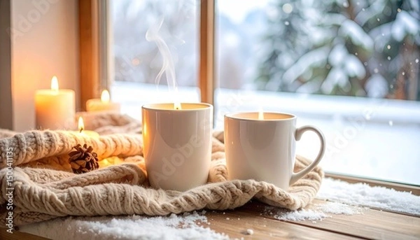 Obraz Cozy Winter Window Scene.