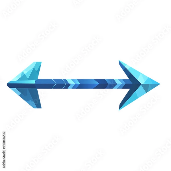 Obraz Sleek Arrow with Modern Silhouette in Cool Blue Isolated on Transparent Background