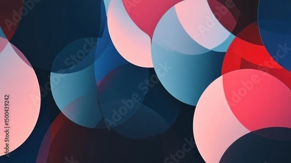 Fototapeta Abstract graphic design with overlapping circles in vibrant hues.