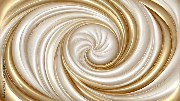 Fototapeta Abstract swirl pattern in cream and gold tones.