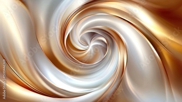 Fototapeta Abstract swirling design of creamy colors in a spiral pattern.