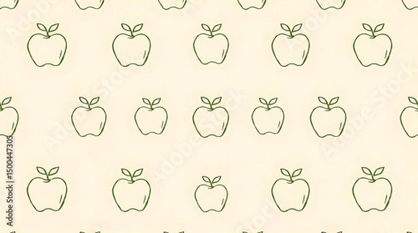 Obraz Apple Pattern with Green Outline