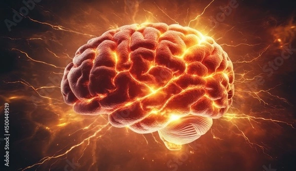 Obraz Fiery brain, electric aura