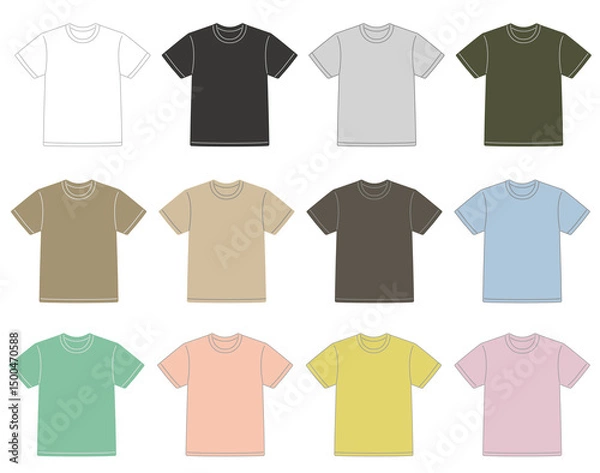 Fototapeta Tシャツ　落ち着いたカラー　アースカラー　パステルカラー	
