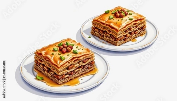 Fototapeta Delicious homemade lasagna layers kitchen food photography bright setting close-up culinary delight