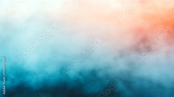 Fototapeta Colorful Abstract Foggy Gradient Background with Azure and Orange hues