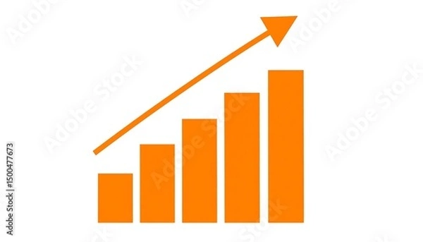 Obraz Orange Growth Chart Icon.