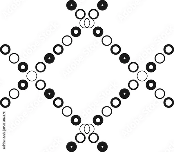Obraz Vector pattern of black circles with different thicknesses.