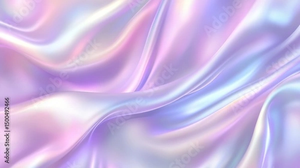 Fototapeta A soft, iridescent fabric draped in pastel hues.