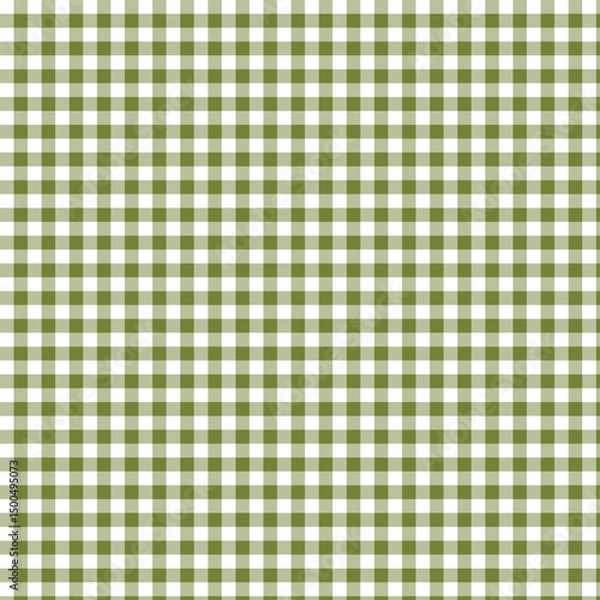 Fototapeta Muted Green and White Gingham Pattern