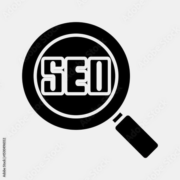 Fototapeta Icon seo. Internet network elements. Icon in glyph style.