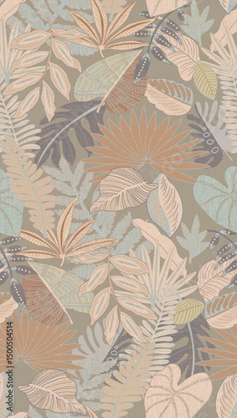 Obraz Exquisite Hand Rendered Flower Scroll Pattern Creations