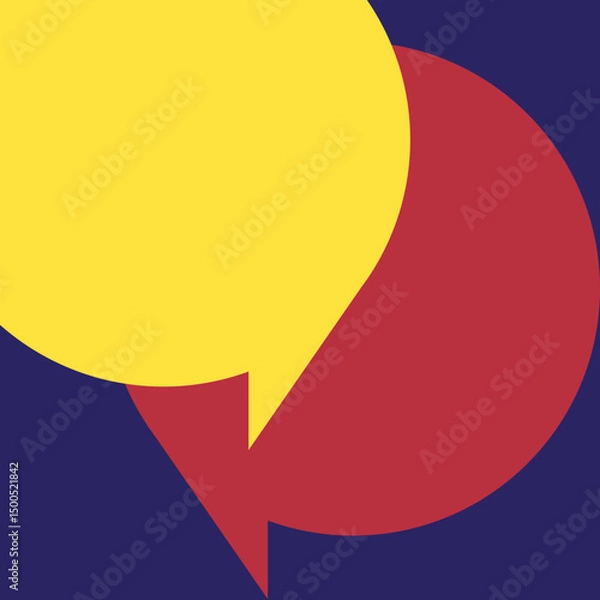 Fototapeta Speech Bubbles Element, Yellow Red