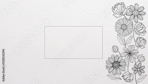 Fototapeta New style hand drawn frame with flowers	