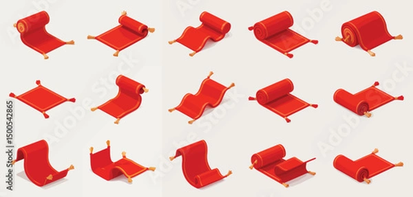 Fototapeta Isometric Red Carpet Illustrations Collection for Design