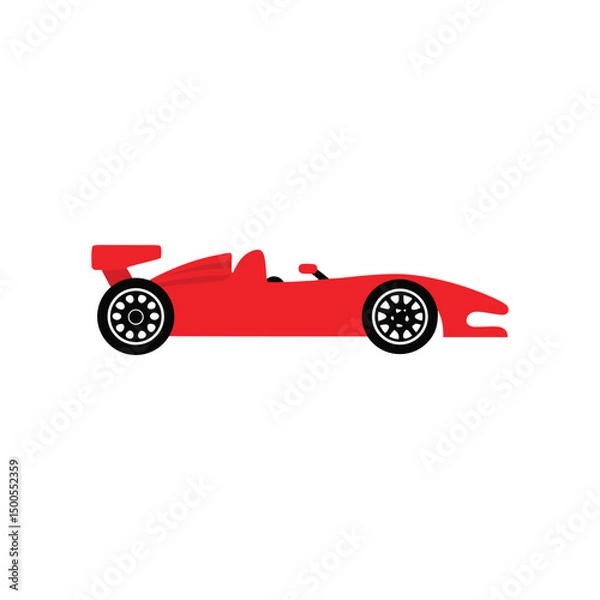 Obraz Red Formula One Race Car Side View Vector