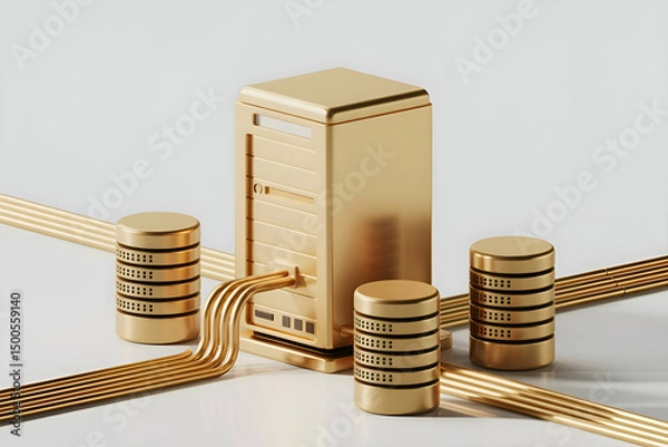 Obraz Golden Server and Database System Network Connection