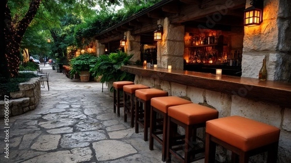 Obraz Riverwalk bar outdoor rustic setting