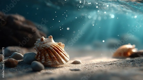 Obraz Seashell whispers on sandy ocean floor