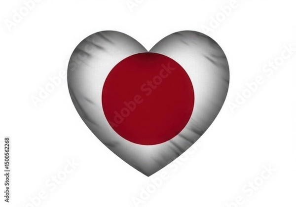 Obraz Heart shape with japan flag design
