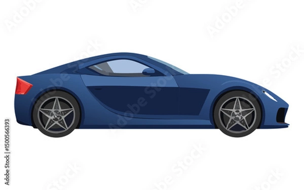 Fototapeta cool blue sports car sleek body