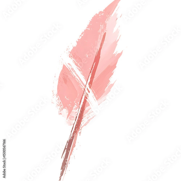 Fototapeta Artistic Arrow with Freeform Strokes in Delicate Bl Isolated on Transparent Background