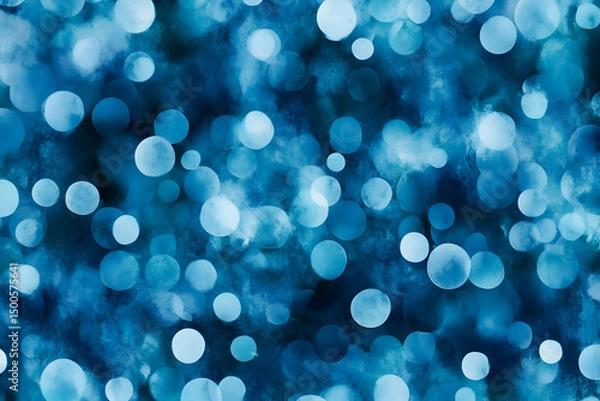 Fototapeta seamless photographic pattern bokeh effect in various shades of blue