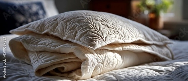 Obraz Tranquil creamtoned bedding with raised foliage pattern