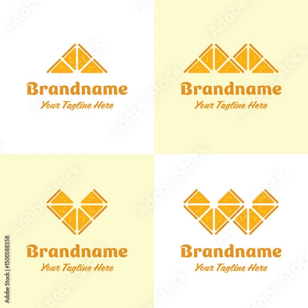Fototapeta Letter A M V W Orange Logo, symbolizing freshness, fun, and creativity