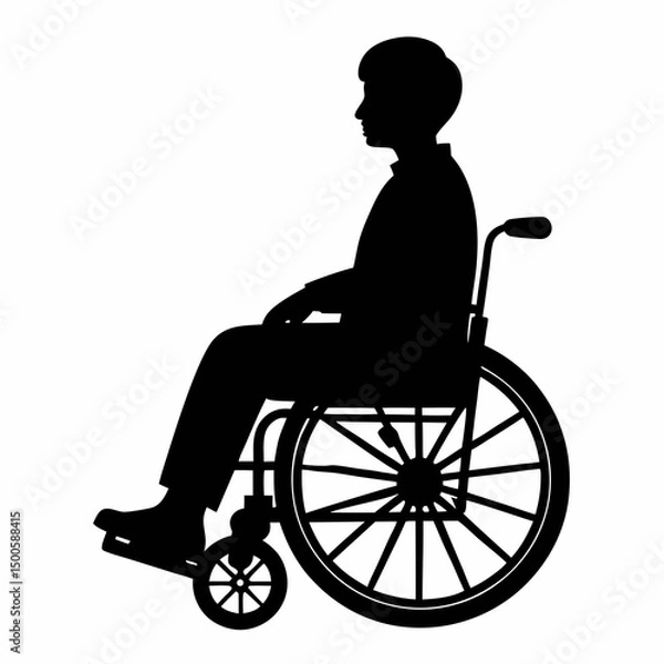 Fototapeta disabled man in wheelchair