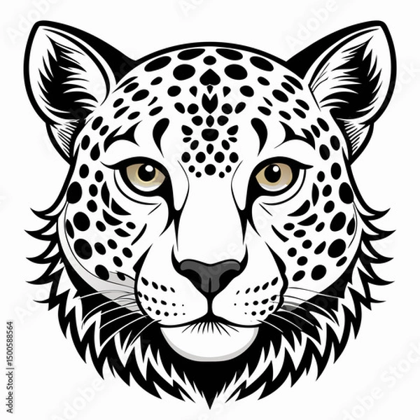 Fototapeta leopard head vector