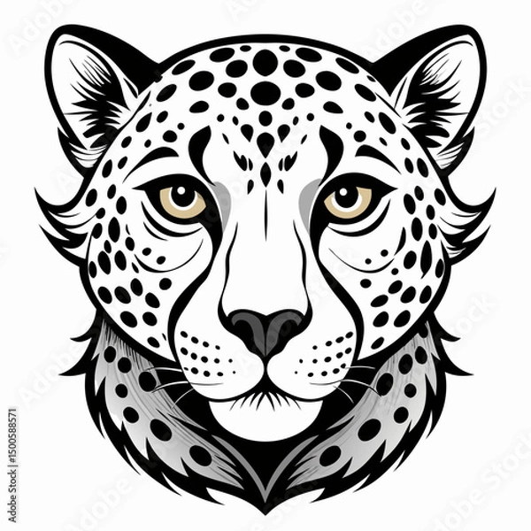 Fototapeta leopard head vector