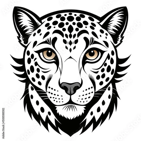Fototapeta leopard head vector