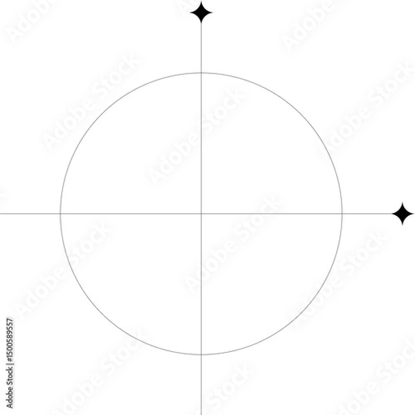 Fototapeta Minimalist Sparkle Monoline Shape