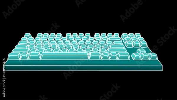 Fototapeta Linear Input: Sleek Vector Art of a Keyboard
