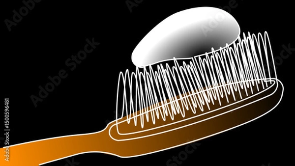 Fototapeta Brushed in Line: Toothbrush Drawn with a Single Stroke