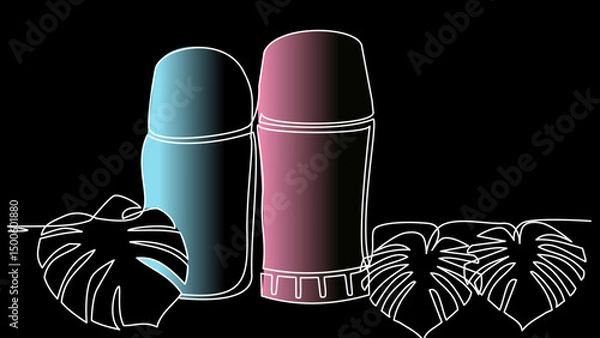 Fototapeta Swipe in Line: Deodorant Drawn with a Single Stroke